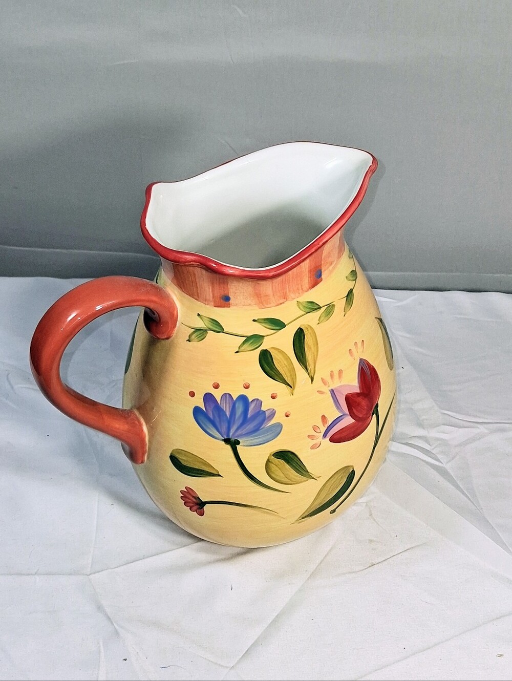 Pfaltzgraff Napoli Stoneware Mediterranean Terracota Hand Painted Pitcher